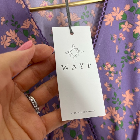 NWT WAYF Lavender Floral Boho Long Sleeve Mini Dress Size XS - Picture 10 of 12